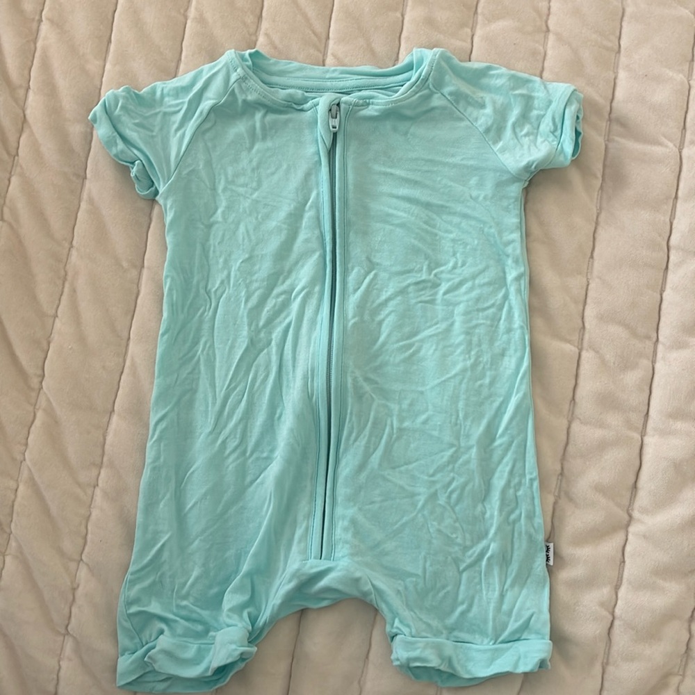 Little Sleepies Aquamarine Shorty EUC 3-6 months